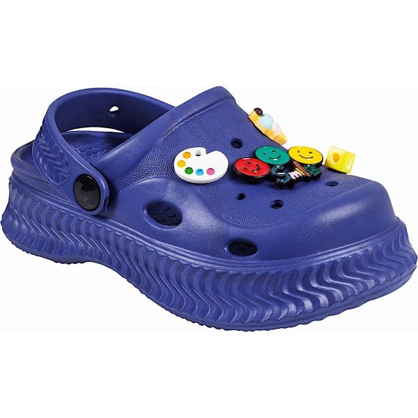 Unisex παντοφλάκια θαλλάσης με pins clogs adams shoes 892-24202 blue Unisex παντοφλάκια θαλλάσης με pins clogs adams shoes 892-24202 blue