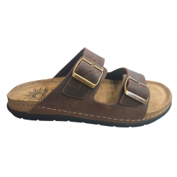 Ανδρικά Ανατομικά δερμάτινα Σανδάλια SUNNY SANDALS BY FILD ETTORE-60902 BROWN