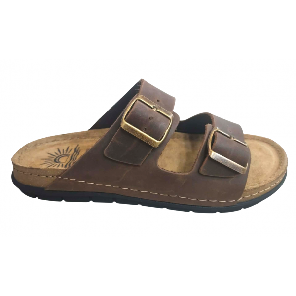 Ανδρικά Ανατομικά δερμάτινα Σανδάλια SUNNY SANDALS BY FILD ETTORE-60902 BROWN