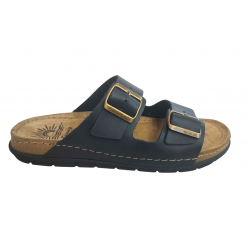Ανδρικά Ανατομικά δερμάτινα Σανδάλια SUNNY SANDALS BY FILD ETTORE-60902 BLACK