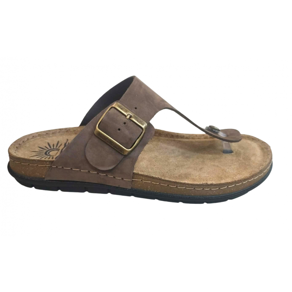 Ανδρικά Ανατομικά δερμάτινα Σανδάλια SUNNY SANDALS BY FILD ETTORE-60904 ΚΑΦΕ