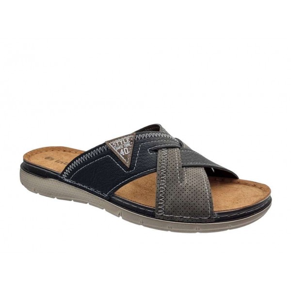 Ανδρική καλοκαιρινή ανατομική παντόφλα INBLU VI080100 BLACK