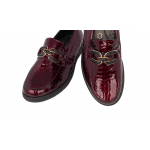 Γυναικεία δερμάτινα κροκό loafers FLEXPOINT ANATOMIC 204Ν ΜΠΟΡΝΤΩ