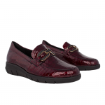 Γυναικεία δερμάτινα κροκό loafers FLEXPOINT ANATOMIC 204Ν ΜΠΟΡΝΤΩ