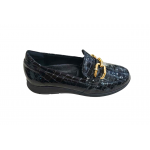 Γυναικεία δερμάτινα κροκό loafers FLEXPOINT ANATOMIC 204Χ ΜΑΥΡΟ