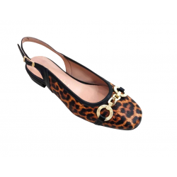 Γυναικεία δερμάτινα Leopard μοκασίνια FLEXPOINT ANATOMIC 504 μαύρο