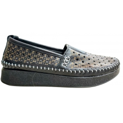 Γυναικεία δερμάτινα ανατομικά παπούτσια DAFNI SHOES 601 BLACK