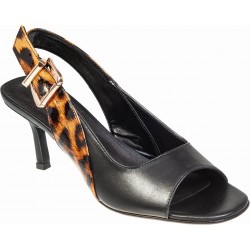 Γυναικεία  πέδιλα  by ADAMS SHOES 823-26002-26 BLACK-ANIMAL
