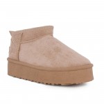 Γυναικείο Μποτάκι Με Γούνα ETIKA SHOES 10912 TAUPE