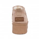 Γυναικείο Μποτάκι Με Γούνα ETIKA SHOES 10912 TAUPE