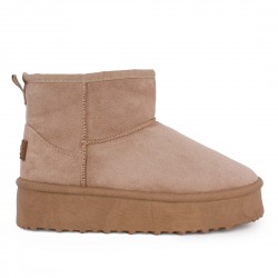Γυναικείο Μποτάκι Με Γούνα ETIKA SHOES 10914 TAUPE