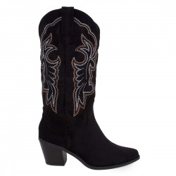 ΓΥΝΑΙΚΕΙΕΣ COWBOY BOOTS SUEDE ERYNN A9803 BLACK