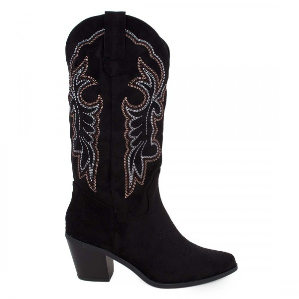 ΓΥΝΑΙΚΕΙΕΣ COWBOY BOOTS SUEDE ERYNN A9803 BLACK ΓΥΝΑΙΚΕΙΕΣ COWBOY BOOTS SUEDE ERYNN A9803 BLACK