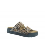 Γυναικείες δερμάτινες ανατομικές παντόφλες SUNNY SANDALS ROMA-60702 snake Γυναικείες δερμάτινες ανατομικές παντόφλες SUNNY SANDALS ROMA-60702 snake