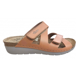 Γυναικείες δερμάτινες ανατομικές παντόφλες SUNNY SANDALS IBIZA 60505 CAMEL