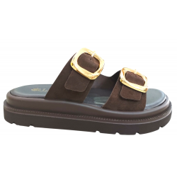 ΓΥΝΑΙΚΕΙΟ ΔΕΡΜΑΤΙΝΟ ΣΑΝΔΑΛΙ ΠΛΑΤΦΟΡΜΑ LIAS LEATHER 262080 ΚΑΦΕ