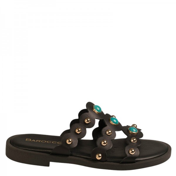 Γυναικεία δερμάτινα σανδάλια BAROCCO VENUS-61155 BLACK Γυναικεία δερμάτινα σανδάλια BAROCCO VENUS-61155 BLACK