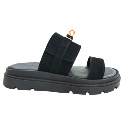 ΓΥΝΑΙΚΕΙΟ ΧΑΜΗΛΟ ΔΕΡΜΑΤΙΝΟ ΣΑΝΔΑΛΙ flatforms PRIME 612 BLACK