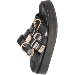 ΓΥΝΑΙΚΕΙΟ ΧΑΜΗΛΟ ΔΕΡΜΑΤΙΝΗ ΣΑΝΔΑΛΙ flatforms ADAMS SHOES 822-26016 BLACK