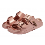 Γυναικεία ανατομικά σανδάλια D.Franklin Vibe Foam 2 Buckles DFSH413002 Met Rose Gold