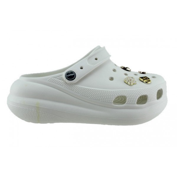 Γυναικεία παντοφλάκια θαλλάσης με pins clogs adams shoes 892-25101 ΛΕΥΚΟ