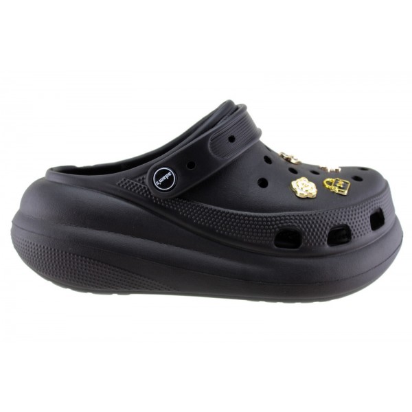 Γυναικεία παντοφλάκια θαλλάσης με pins clogs adams shoes 892-25101 BLACK