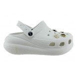 Γυναικεία παντοφλάκια θαλλάσης με pins clogs adams shoes 892-25101 ΛΕΥΚΟ