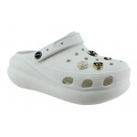 Γυναικεία παντοφλάκια θαλλάσης με pins clogs adams shoes 892-25101 ΛΕΥΚΟ