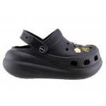 Γυναικεία παντοφλάκια θαλλάσης με pins clogs adams shoes 892-25101 BLACK