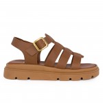 ΓΥΝΑΙΚΕΙΟ ΔΕΡΜΑΤΙΝΟ ΠΕΔΙΛΟ FLATFORM GLADIATOR LIAS MOUSE 251760 ΚΑΦΕ