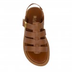 ΓΥΝΑΙΚΕΙΟ ΔΕΡΜΑΤΙΝΟ ΠΕΔΙΛΟ FLATFORM GLADIATOR LIAS MOUSE 251760 ΚΑΦΕ