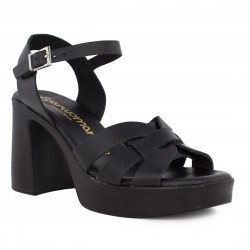 ΓΥΝΑΙΚΕΙΟ ΔΕΡΜΑΤΙΝΟ ΑΝΑΤΟΜΙΚΟ ΠΕΔΙΛΟ SPARWOMAN by Oh! My Sandals 5640 NEGRO