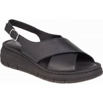 Γυναικεία ανατομικά Πέδιλα Δέρμα Relaxshoe by adams 580-26003 ΜΑΥΡΟ