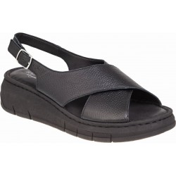 Γυναικεία ανατομικά Πέδιλα Δέρμα Relaxshoe by adams 580-26003 ΜΑΥΡΟ