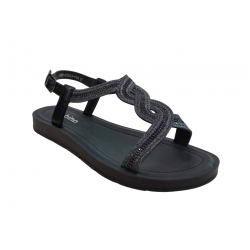 ΓΥΝΑΙΚΕΙΟ ΧΑΜΗΛΟ ΣΑΝΔΑΛΙ ΜΕ ΣΤΡΑΣ SABINO 668-23032-F50 BLACK