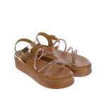 ΓΥΝΑΙΚΕΙΟ ΔΕΡΜΑΤΙΝΟ ΠΕΔΙΛΟ FLATFORM ΜΕ STRASS BASIC 3803 ΧΑΛΚΟΣ