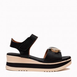 ΓΥΝΑΙΚΕΙΟ ΔΕΡΜΑΤΙΝΟ ΑΝΑΤΟΜΙΚΟ ΠΕΔΙΛΟ SPARWOMAN by Oh! My Sandals 5974 DOYA NEGRO