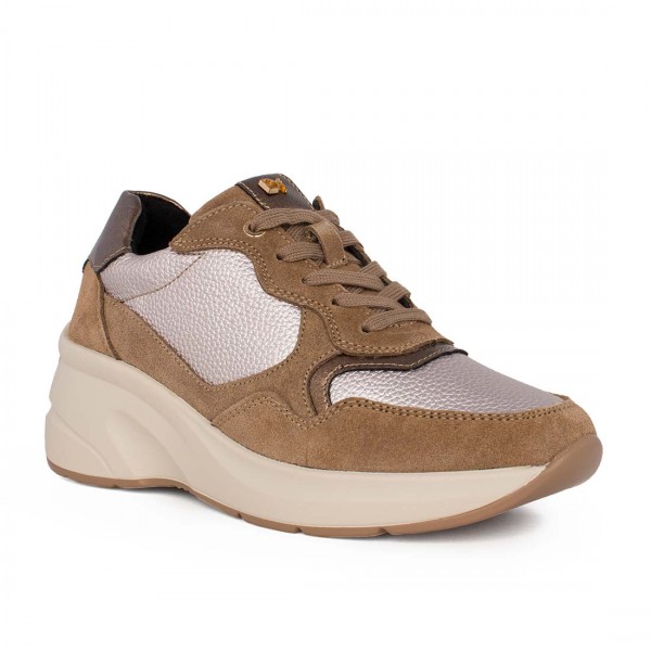 Γυναικεία δερμάτινα Sneakers descanflex anatomic 80025 DORE