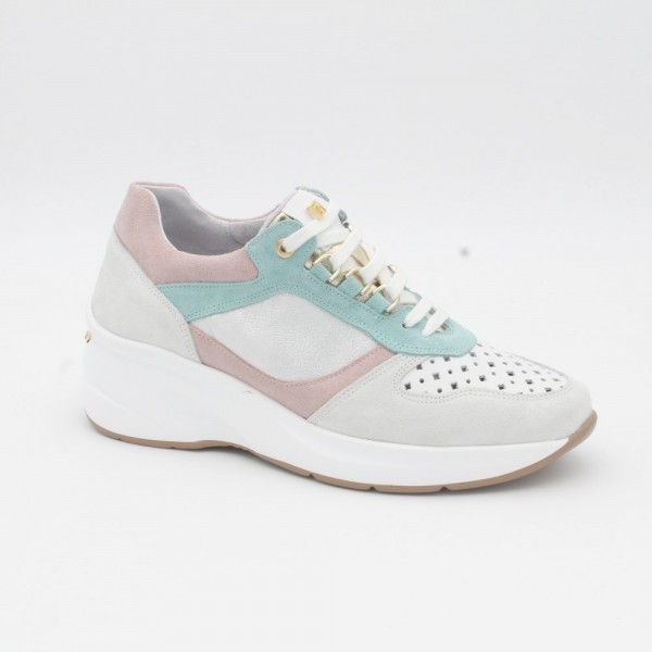 Γυναικεία δερμάτινα Sneakers descanflex anatomic 80028 ΛΕΥΚΟ